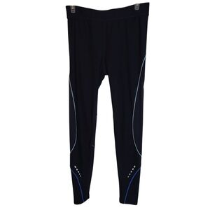 CASCADESPORT Womens Black Leggings with Blue Accents SIZE (S)